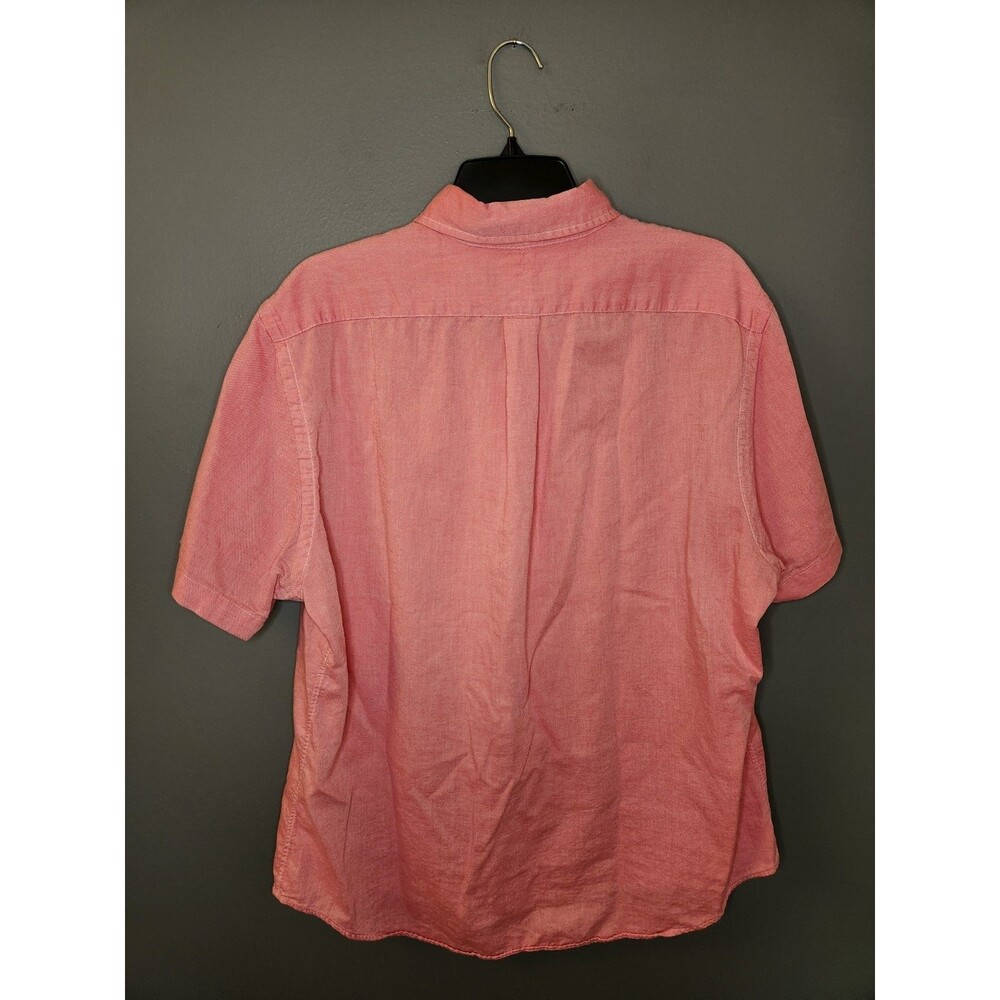 Ralph Lauren Slim Fit Chambray Oxford Shirt Men XL Pink Short Sleeve Button Down - Picture 3 of 6